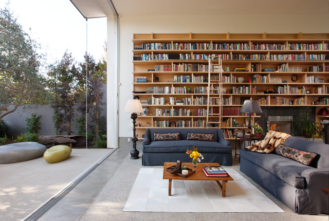 20 Remarkable Living Room Library Design Ideas - living room library, living room design ideas, Living room, library, Home library