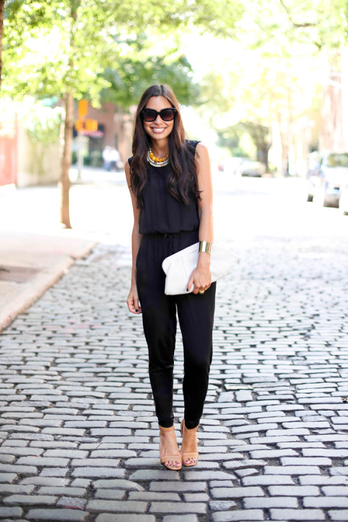 black long romper outfit