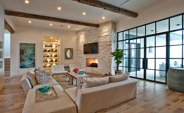 16 Divine Living Room Design Ideas with Exposed Stone Wall - stone wall living room, stone wall, living room design ideas