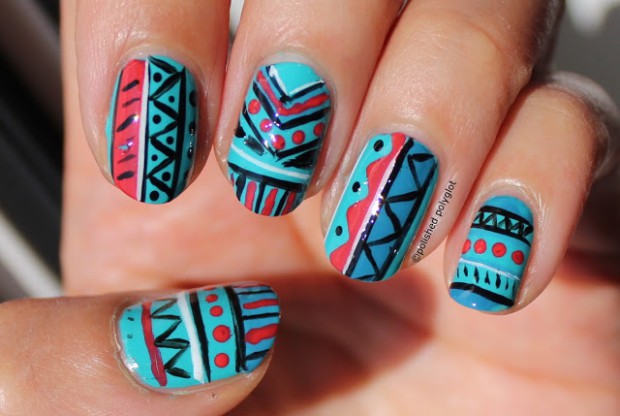 8. "Colorful Tribal Nail Art Tutorial" - wide 6