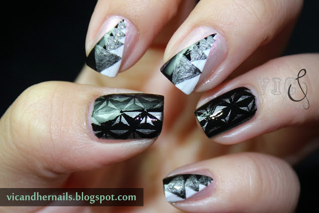 1. Black and White Geometric Nail Art - wide 6