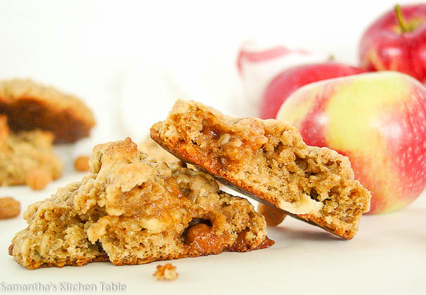 apple caramel oatmeal cookies-8