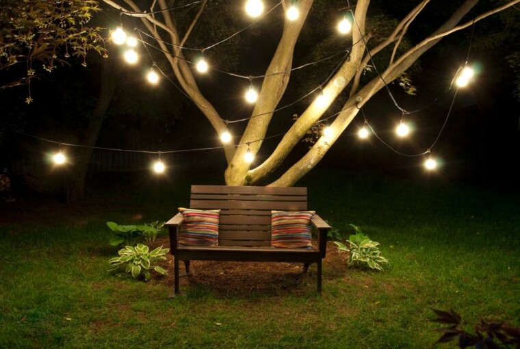 Create Outstanding Outdoor Living Spaces With These Inspiring Ideas. Create Outstanding Outdoor Living Spaces With These Inspiring Ideas. - water, string lights, outdoor, garden, fontain, blinds