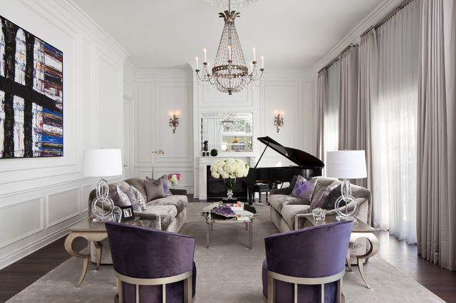 20 Purple Accents For Luxurious Living Room Decor