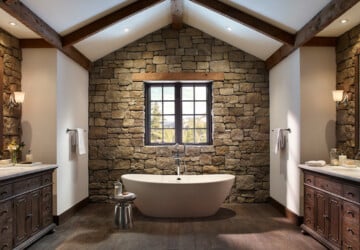 20 Exquisite Stone Wall Bathroom Ideas - wall, stone wall bathroom, stone wall, stone, home desing, home decor, home, design, decorating ideas, decorating, bathroom ideas, bathroom idea, bathroom