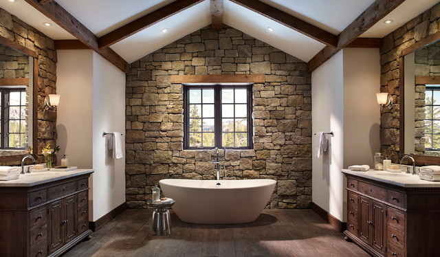 20 Exquisite Stone Wall Bathroom Ideas - wall, stone wall bathroom, stone wall, stone, home desing, home decor, home, design, decorating ideas, decorating, bathroom ideas, bathroom idea, bathroom