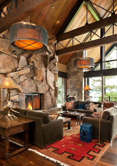 rustic fireplace living room (9)