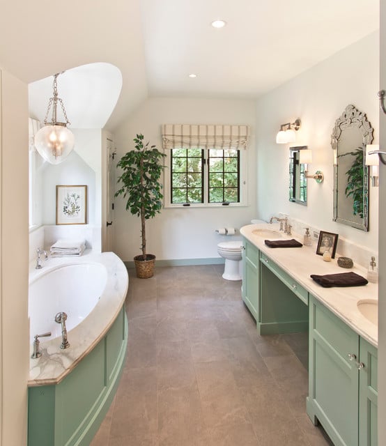 18 Relaxing and Fresh Green Bathroom Designs