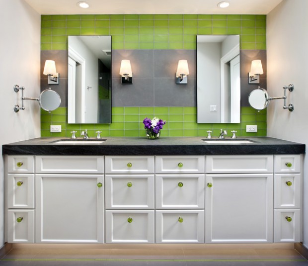 18 Relaxing and Fresh Green Bathroom Designs
