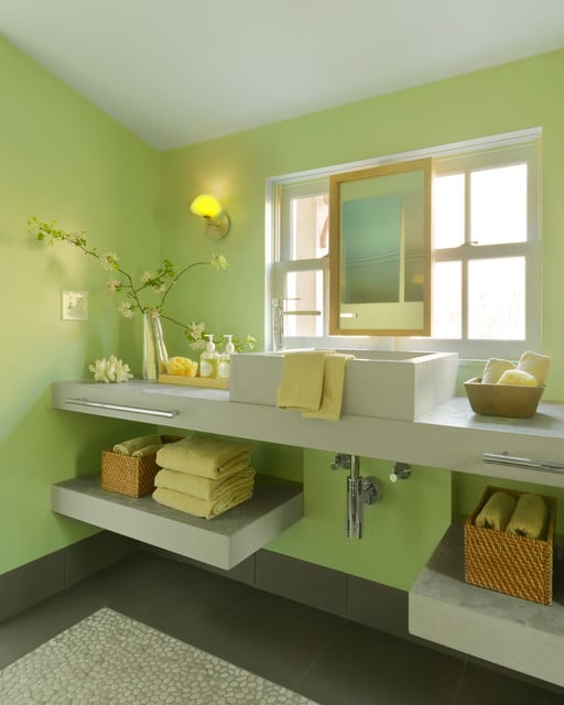 18 Relaxing and Fresh Green Bathroom Designs