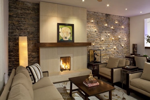 17 Divine Stone Wall Ideas For Your Living Room