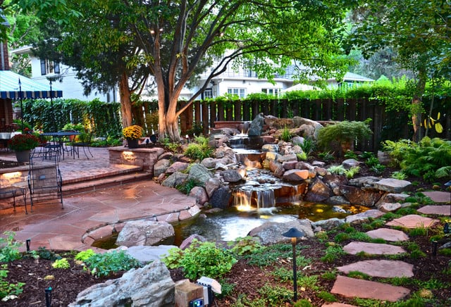 20 Relaxing Backyard Waterfall Ideas - waterfalls, waterfall, outdoors, outdoor, landscaping ideas, landscaping, landscapes, landscape, ideas, idea, backyards, backyard waterfalls, backyard waterfall, backyard