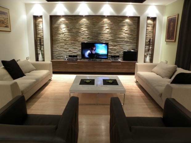 17 Divine Stone Wall Ideas For Your Living Room