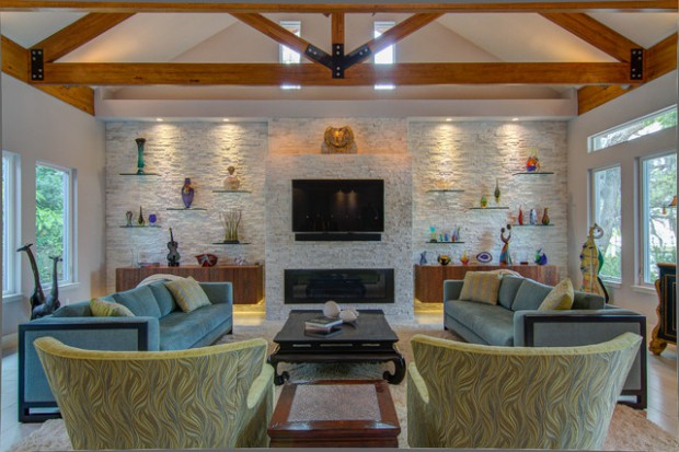 17 Divine Stone Wall Ideas For Your Living Room