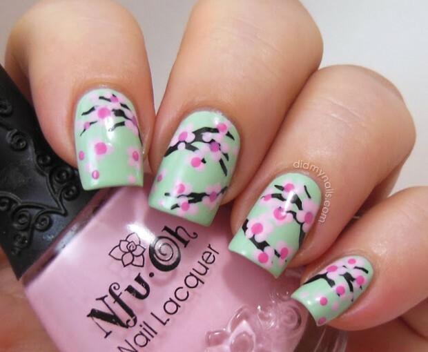 Flowers on Your Nails- 20 Nail Art Ideas Ideal for Spring - spring nails, spring nail trends, spring nail art, flower nails, floral nail art