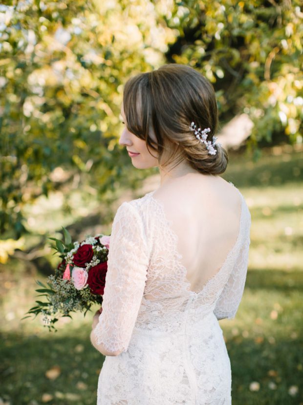 A-Romantic-Candlelit-Fall-Wedding-in-Calgary-Alberta-A-Romantic-Candlelit-Wedding-in-Calgary-Alberta-Closeup-of-Back-of-Bride