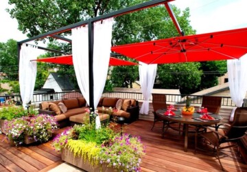 18 Outdoor Umbrella Ideas for Backyard Patios and Decks - patio design ideas, Outdoor Umbrella, deck design idea, backyard ideas, backyard deck