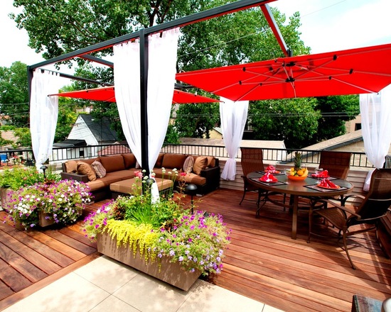 18 Outdoor Umbrella Ideas for Backyard Patios and Decks - patio design ideas, Outdoor Umbrella, deck design idea, backyard ideas, backyard deck