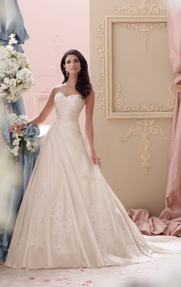 Strapless Beaded Ballgown by David Tutera 2