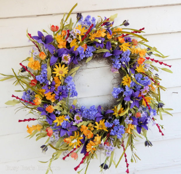 Buy it on: www.etsy.com 15 Colorful Handmade Summer Wreath Ideas To Refresh Your Front Door (3)