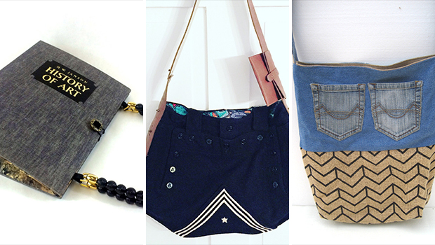 17 Chic Handmade Bags From Repurposed Materials - upcycled, tote, shoulder, repurposed, recycled, purse, messenger, jeans, ideas, handmade, diy, denim, crafts, craft, Bags, bag, backpack