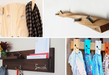 18 Practical Handmade Coat Rack Ideas You Can Produce By Yourself - wood, wall, Storage, shelf, rustic, rack, organizer, mail, key, ideas, idea, holder, hanger, handmade, etsy, entryway, diy, craft, coat