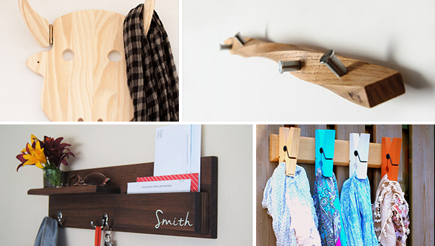 18 Practical Handmade Coat Rack Ideas You Can Produce By Yourself - wood, wall, Storage, shelf, rustic, rack, organizer, mail, key, ideas, idea, holder, hanger, handmade, etsy, entryway, diy, craft, coat