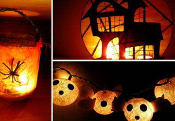 15 Frightening Halloween Lights Designs That Will Create An Eerie Ambiance - witch, spider, skeleton, scary, Pumpkin, mummy, lights, lighting, light, holiday, handmade, halloween, ghost, freaky, eerie, craft, candle holder, candle, ambient, ambiance