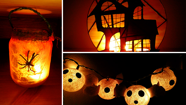 15 Frightening Halloween Lights Designs That Will Create An Eerie Ambiance - witch, spider, skeleton, scary, Pumpkin, mummy, lights, lighting, light, holiday, handmade, halloween, ghost, freaky, eerie, craft, candle holder, candle, ambient, ambiance