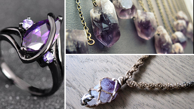 15 Irresistible Handmade Amethyst Jewelry Designs You'll Fall In Love With - stone, rock, ring, necklace, jewelry, ideas, healing stones, handmade, fashion, Earrings, diy, designs, bracelet, amethyst, Accessories