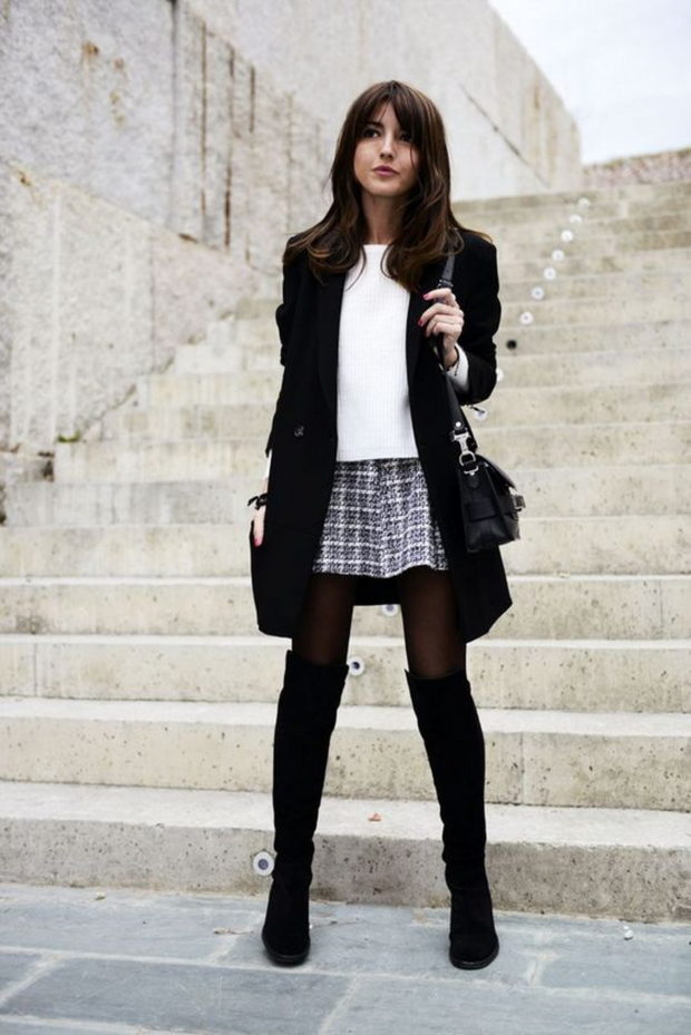 20 Chic Ideas How To Style Black Tights This Season