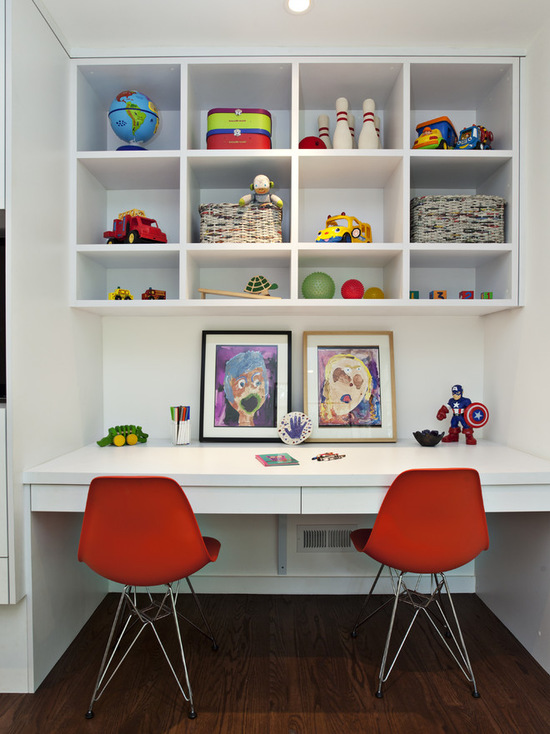 kids desk with bookshelf