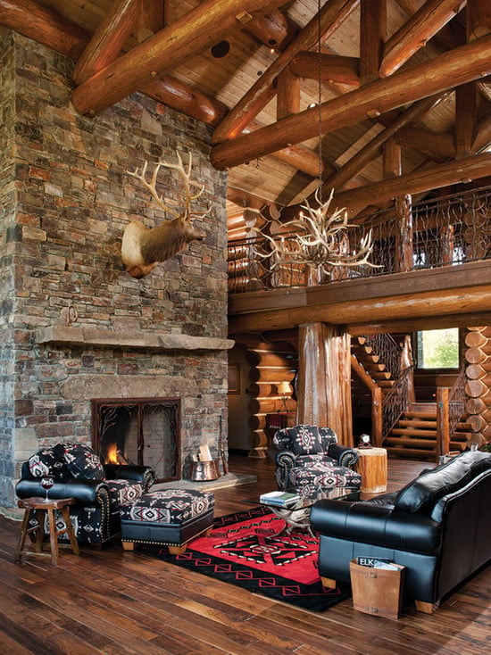 18 Cozy and Rustic Cabin Living Room Design Ideas