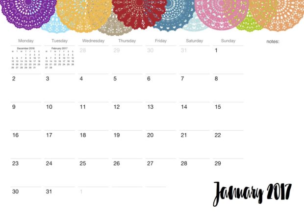 Get Your Life Organized: 15 Great Free Printable Calendars For 2017 - organization hacks, get organized, Free Printable Calendars For 2017, diy organization projects, craft organization, calendar