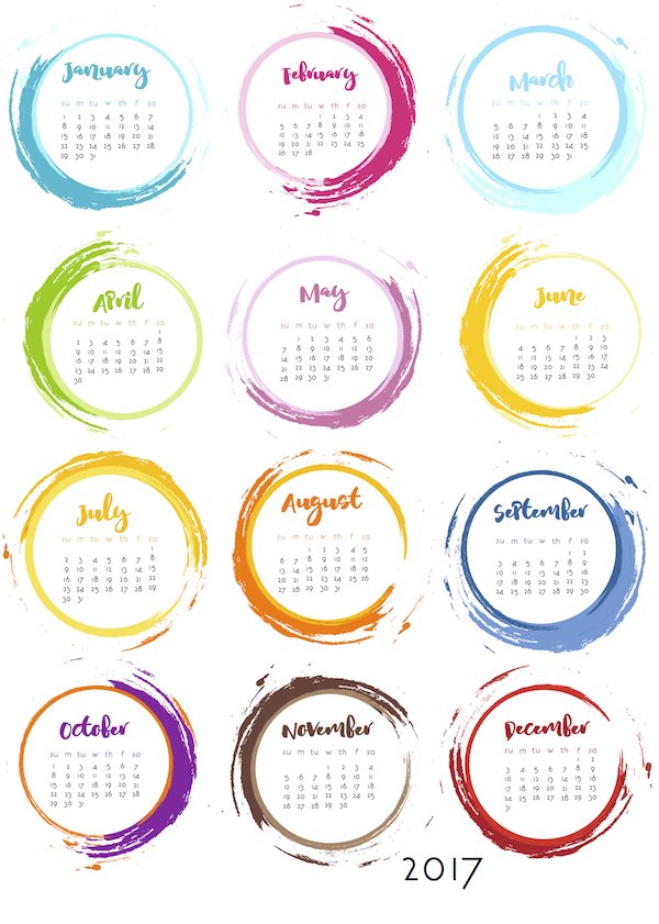 Get Your Life Organized: 15 Great Free Printable Calendars For 2017 - organization hacks, get organized, Free Printable Calendars For 2017, diy organization projects, craft organization, calendar