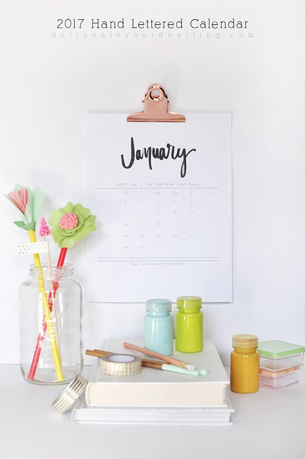 Get Your Life Organized: 15 Great Free Printable Calendars For 2017 - organization hacks, get organized, Free Printable Calendars For 2017, diy organization projects, craft organization, calendar