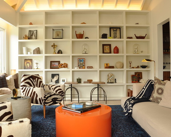 16 Clever Ideas for Living Room Shelving - shelving, living room shelving, living room decor, Desks and Bookshelves