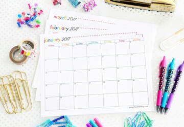 Get Your Life Organized: 15 Great Free Printable Calendars For 2017 - organization hacks, get organized, Free Printable Calendars For 2017, diy organization projects, craft organization, calendar