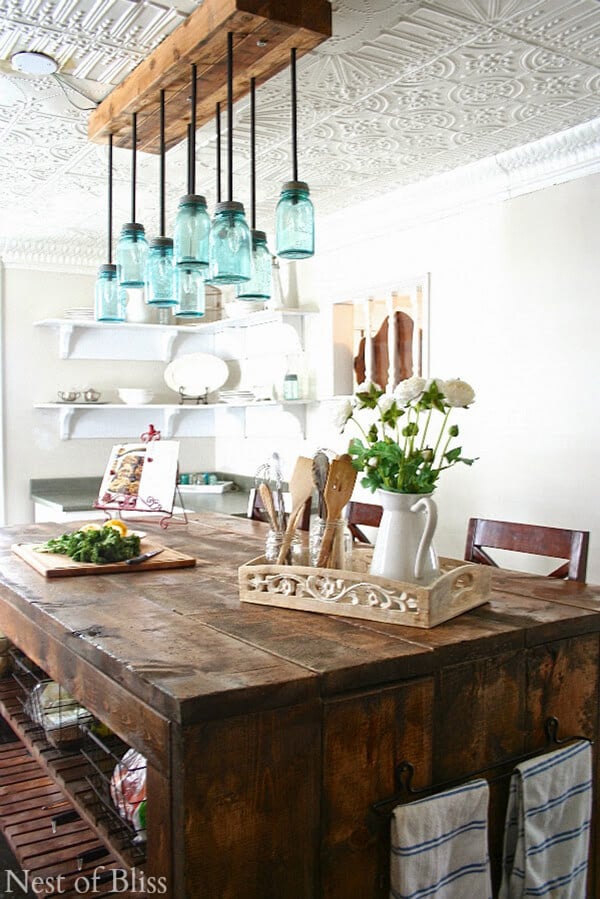 Basic Farmhouse Dining Room with Simple Rustic Decor