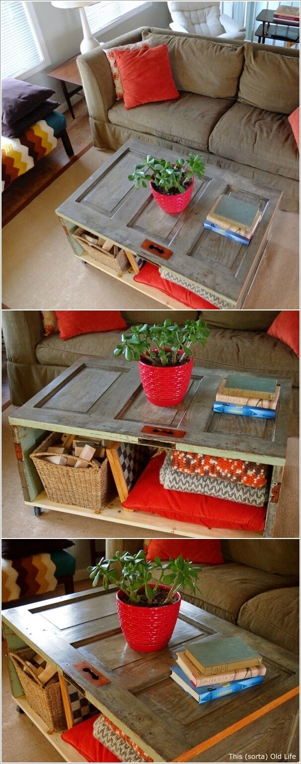 Crawl Space Entry Turned Storage Coffee Table
