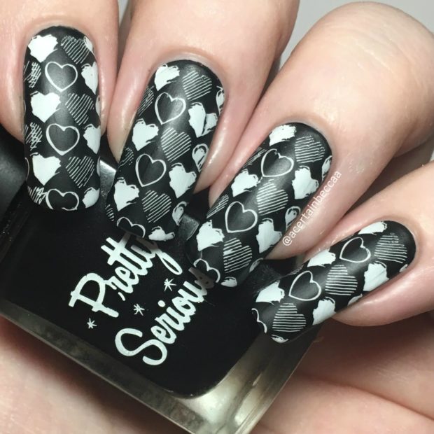 15 Unique Black and White Valentine’s Day Nail Art Ideas - Style Motivation