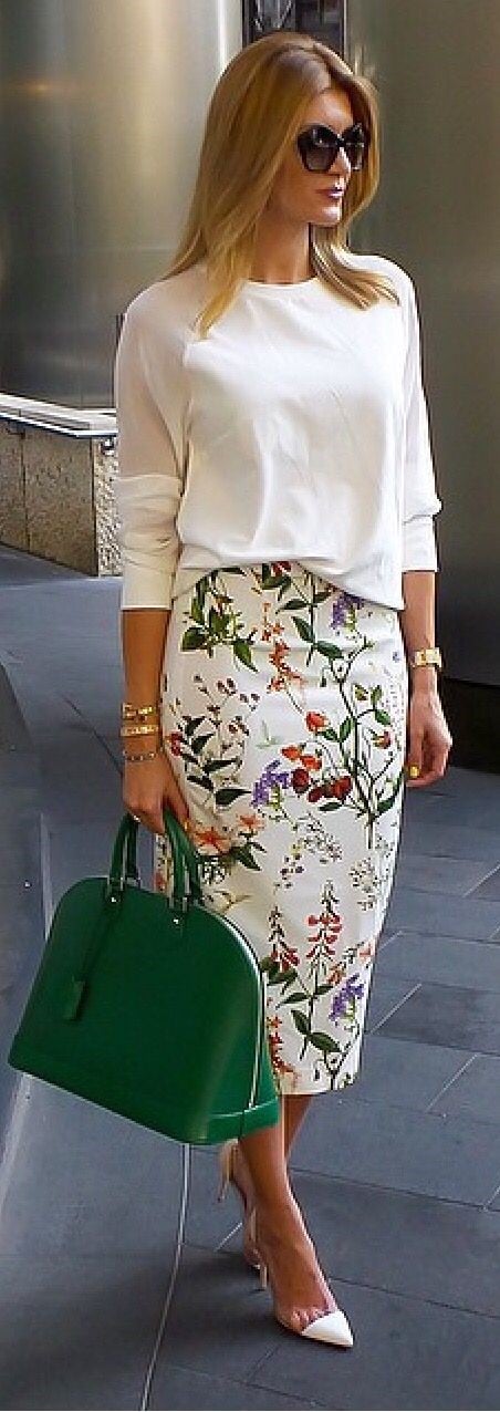 10 Elegant Pencil Skirts For Professional Look - woman, Trend, skirt, pencil skirt, floral, fashion