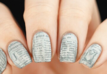 Words on Your Nails: 16 Vintage Nail Art Ideas Inspired By Books - words nail art, vintage nail art, nail art ideas, books nail art, book nail art