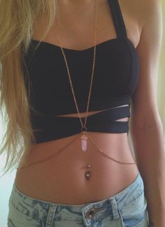 15 Trendy Body Chains For An Impressive Look - woman, trendy, Stylish, style, outfit, jewelry, gold, chains, chain, body chain, Accessories