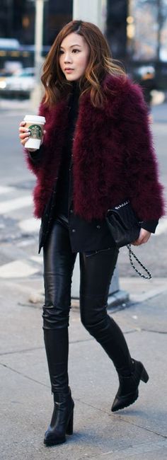 15 Chic Fashion Ideas To Rock Leather Pants - trendy, Tights, Stylish, pants, legwear, leggings, leather pants, leather, ideas, fashion, chic