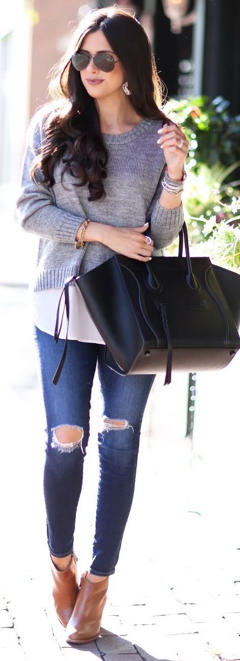 Casual Inspiration For The Perfect Combination - women, woman, trendy, style, street, shirt, jeans, jacket, inspiration, fashion, chic, casual