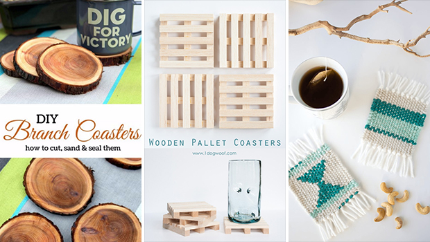 15 Cool DIY Coasters That You Should Craft Right Now - tutorials, trivet, Projects, ideas, hacks, diy, detail, decor, crafts, crafting, coasters, coaster, accent