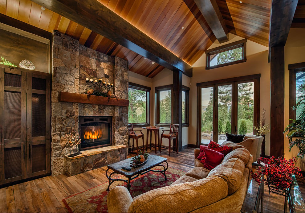 rustic cabin living room decor