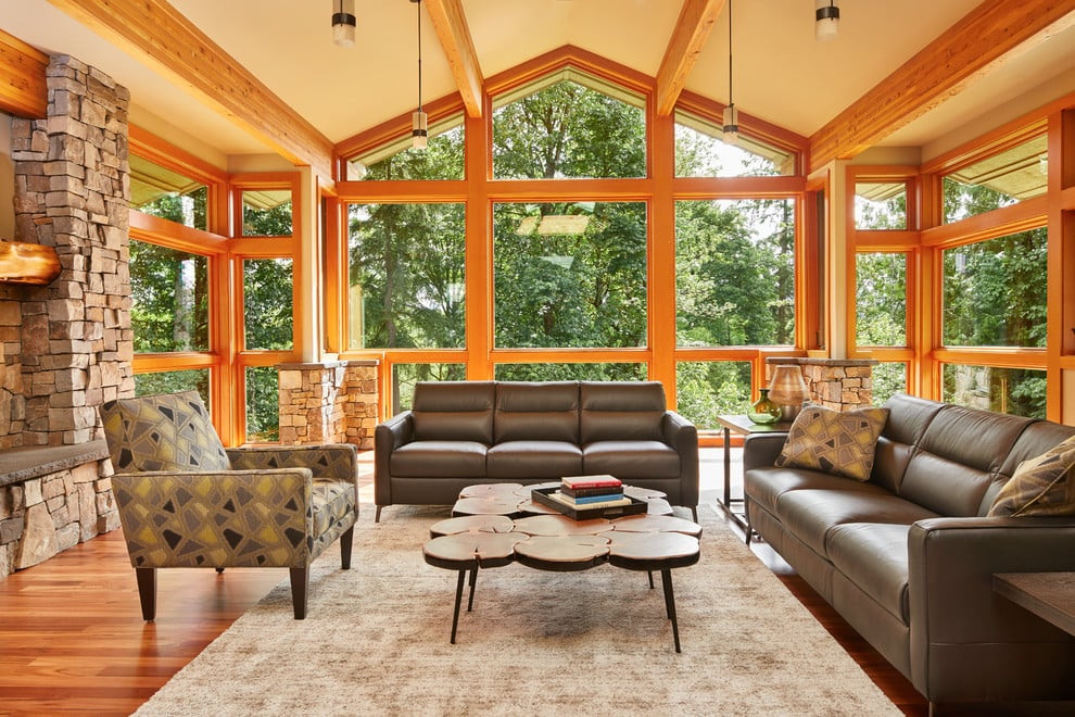 living cabin rustic mountain interior designs stunning redmond retreat source