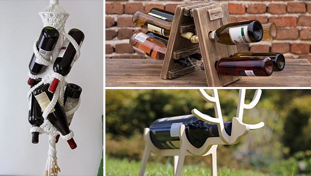 18 Terrific Handmade Wine Rack Designs You Really Need In Your Home - wine rack, wine bottle, wine, wall-mounted, tabletop, Storage, shelf, rack, handmade, glass, display